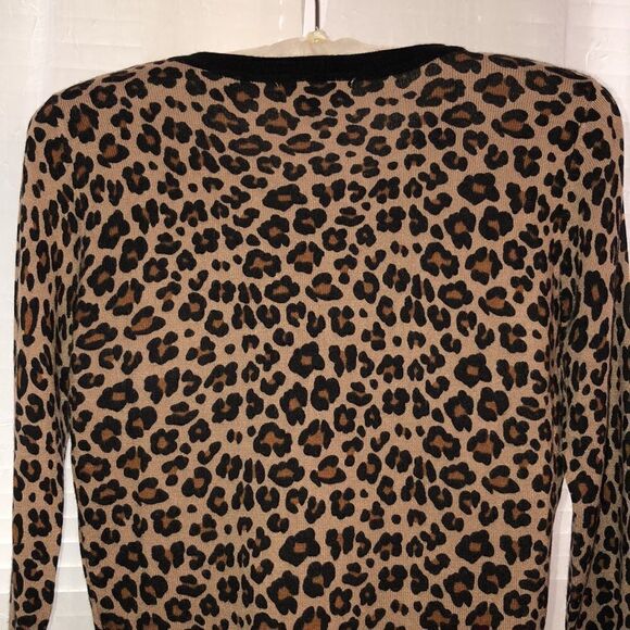 Premise XS Black Brown Light Brown Stud like Snap Closure Knit Cardigan - Picture 4 of 12